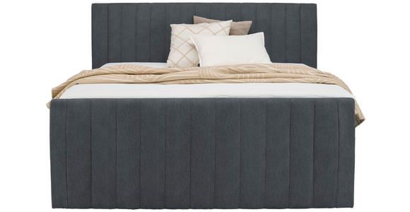 BOXSPRINGBETT 180/200 cm  in Dunkelgrau  - Dunkelgrau/Schwarz, KONVENTIONELL, Kunststoff/Textil (180/200cm) - Carryhome