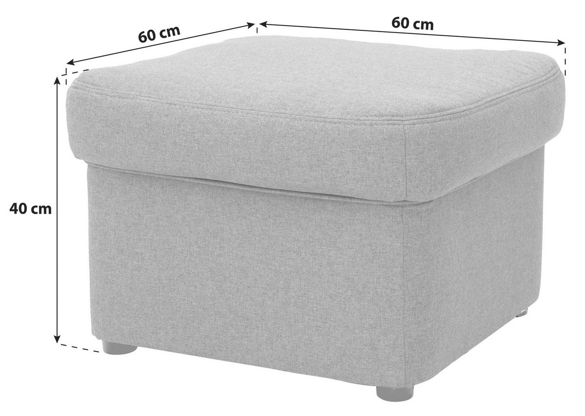 HOCKER Webstoff Silberfarben  - Silberfarben/Schwarz, KONVENTIONELL, Kunststoff/Textil (60/40/60cm) - MID.YOU