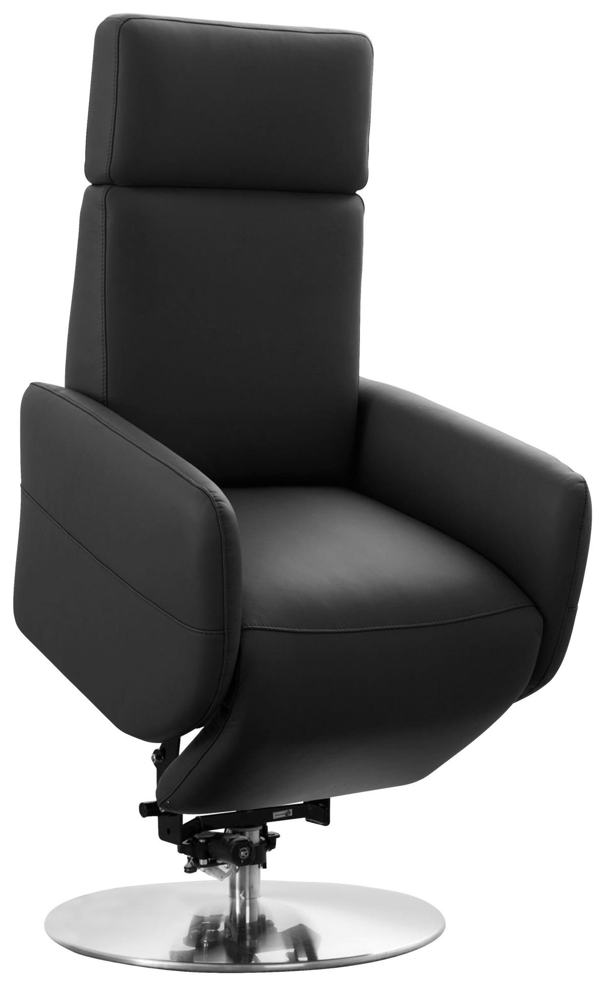 DREHSTUHL  in Schwarz  - Chromfarben/Schwarz, Konventionell, Leder/Metall (71/110/82cm) - Sit & More