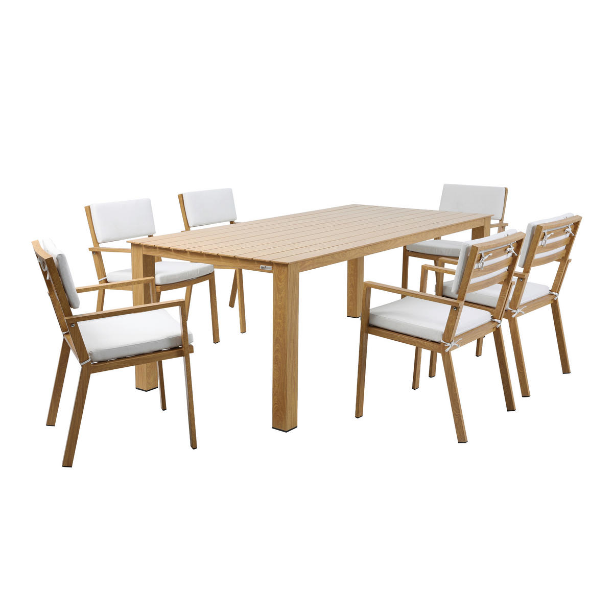 SÚPRAVA ZÁHRADNÉHO NÁBYTKU 7-dielne, kov - hnedá/farba duba, Modern, kov (220/99,5/75cm) - Ambia Garden
