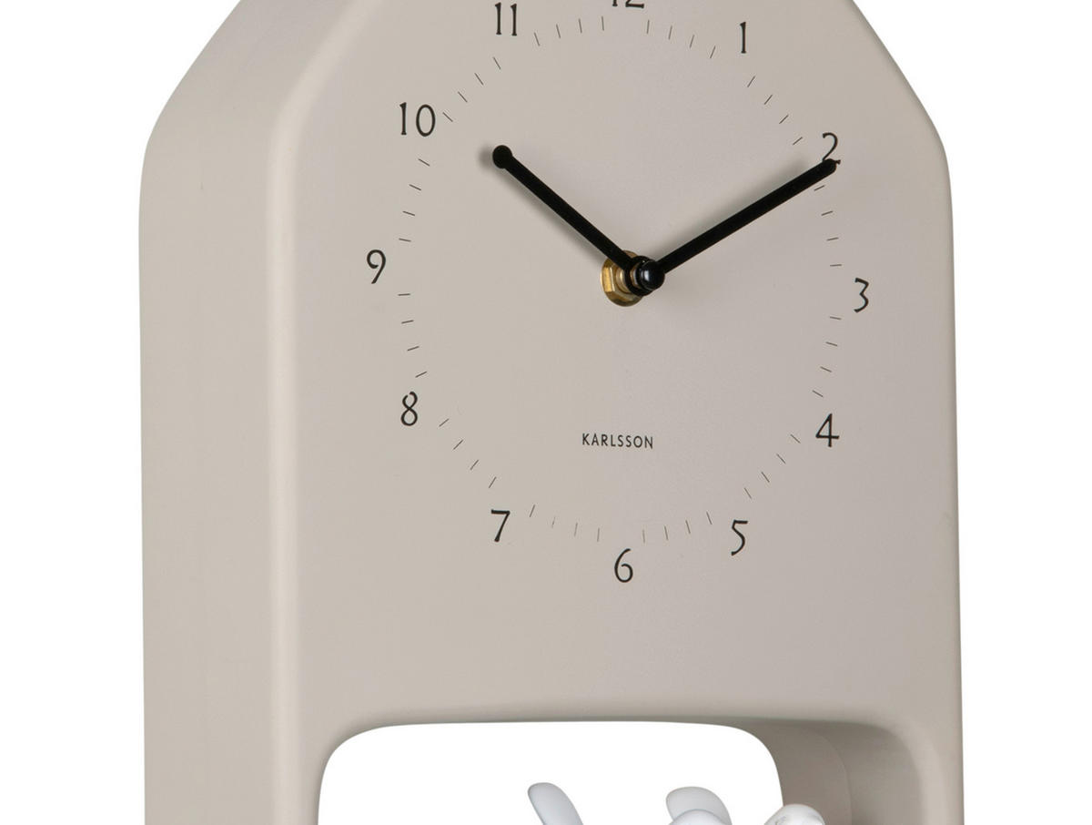 WANDUHR Love birds Grau 20/32/7 cm  - Grau, Basics, Kunststoff (20/32/7cm) - Karlsson