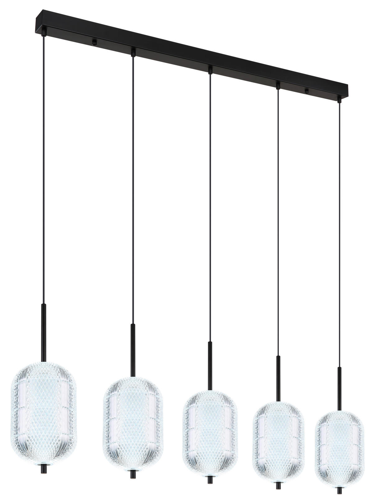 LED-HÄNGELEUCHTE 118/15/120 cm  - Klar/Schwarz, KONVENTIONELL, Kunststoff/Metall (118/15/120cm) - Globo