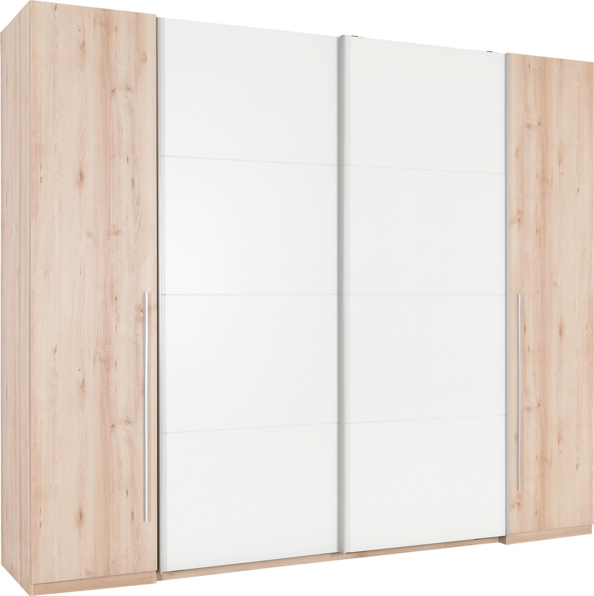 ORMAR ZA ODEĆU bela, boja bukve  270/225/61 cm  - boja bukve/boja aluminijuma, Dizajnerski, pločasti materijal/plastika (270/225/61cm) - Ti'me