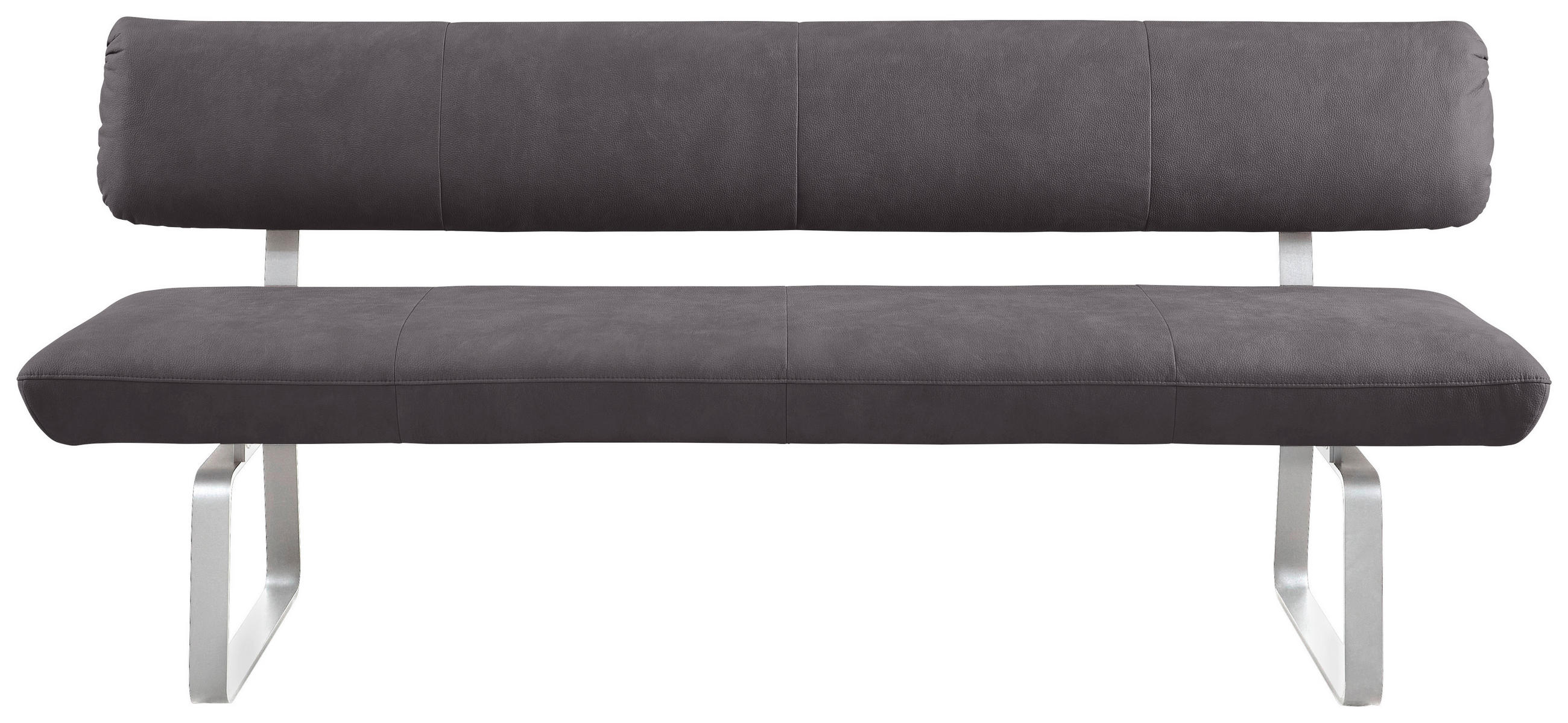 SITZBANK 200/88/68 cm Anthrazit, Edelstahlfarben  - Edelstahlfarben/Anthrazit, Design, Textil/Metall (200/88/68cm) - Venjakob