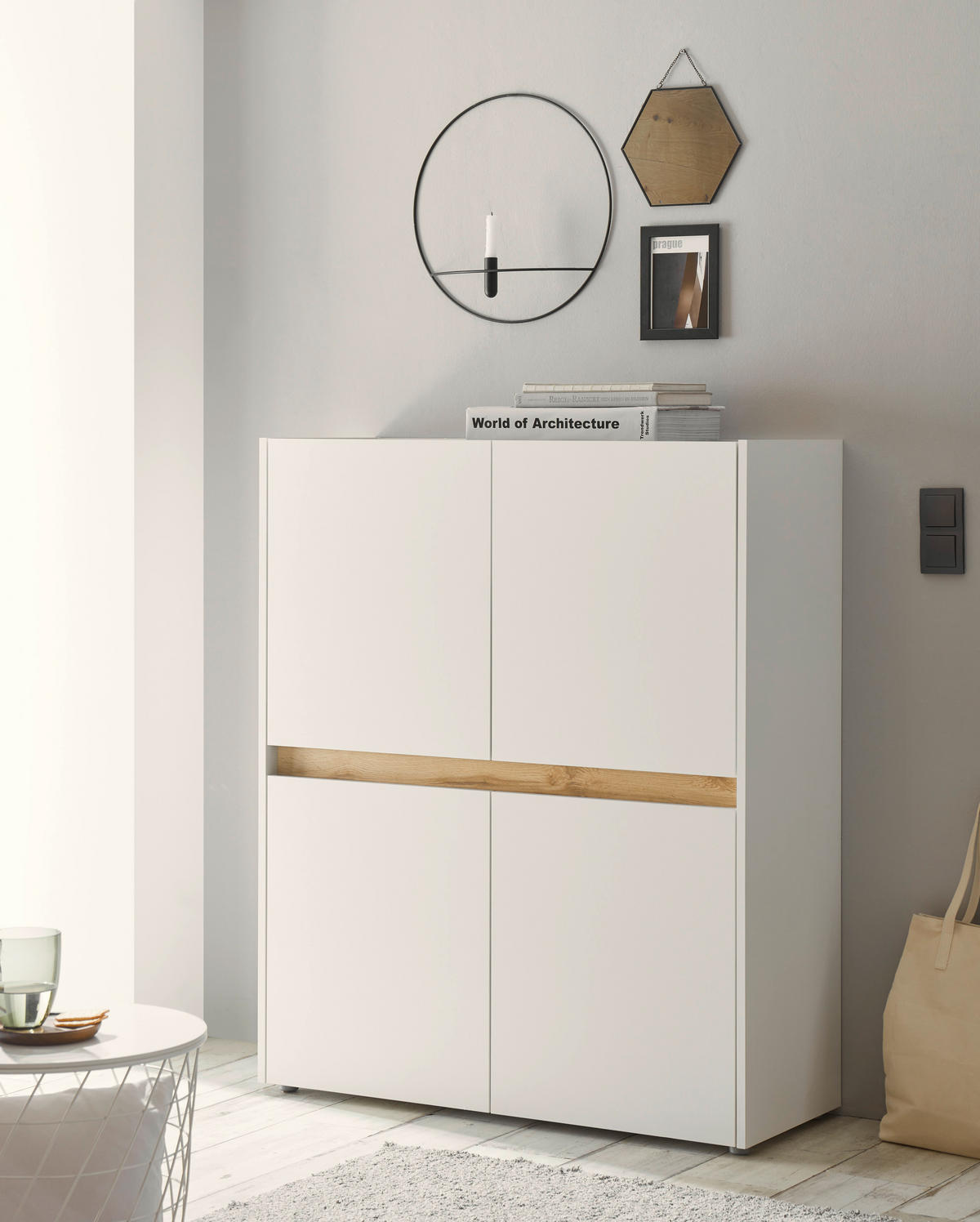HIGHBOARD  100/122/40 cm  - Eiche Wotan/Schwarz, Design, Holzwerkstoff/Kunststoff (100/122/40cm) - Modante