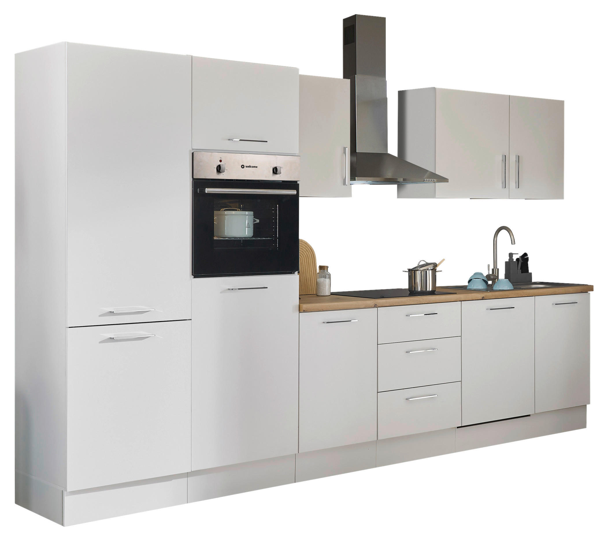 Thumbnail - Mid.you Küchenblock, Weiß, Eiche Artisan, Metall, 1,3 Schubladen, seitenverkehrt montierbar, nur wie online abgebildet b...