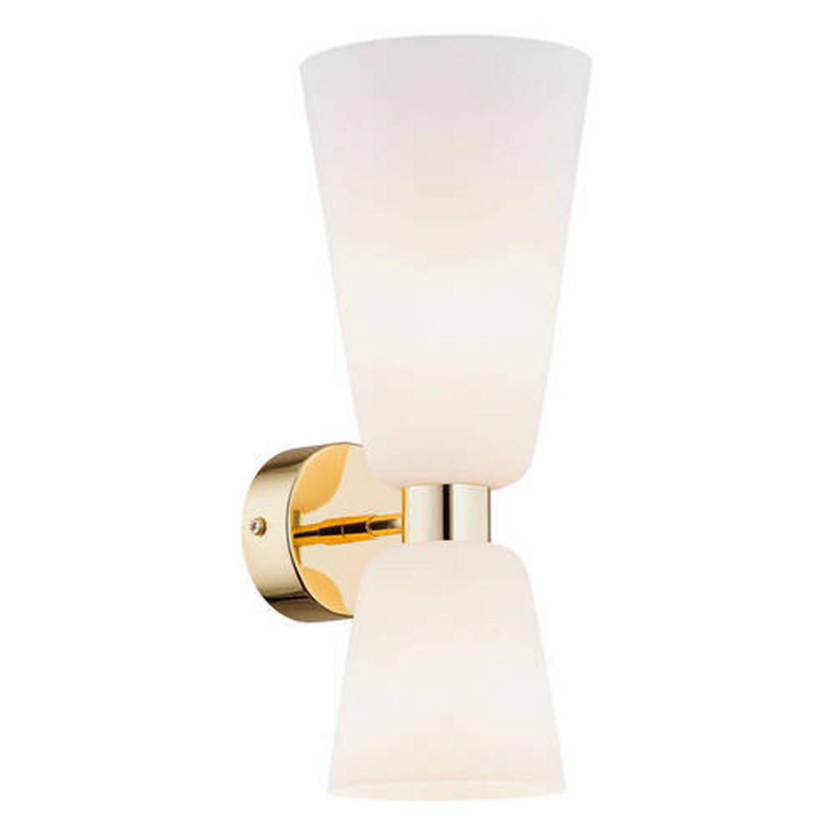 WANDLEUCHTE Argon Reno 34/15/13,5 cm   - Goldfarben/Weiß, Basics, Glas/Metall (34/15/13,5cm)