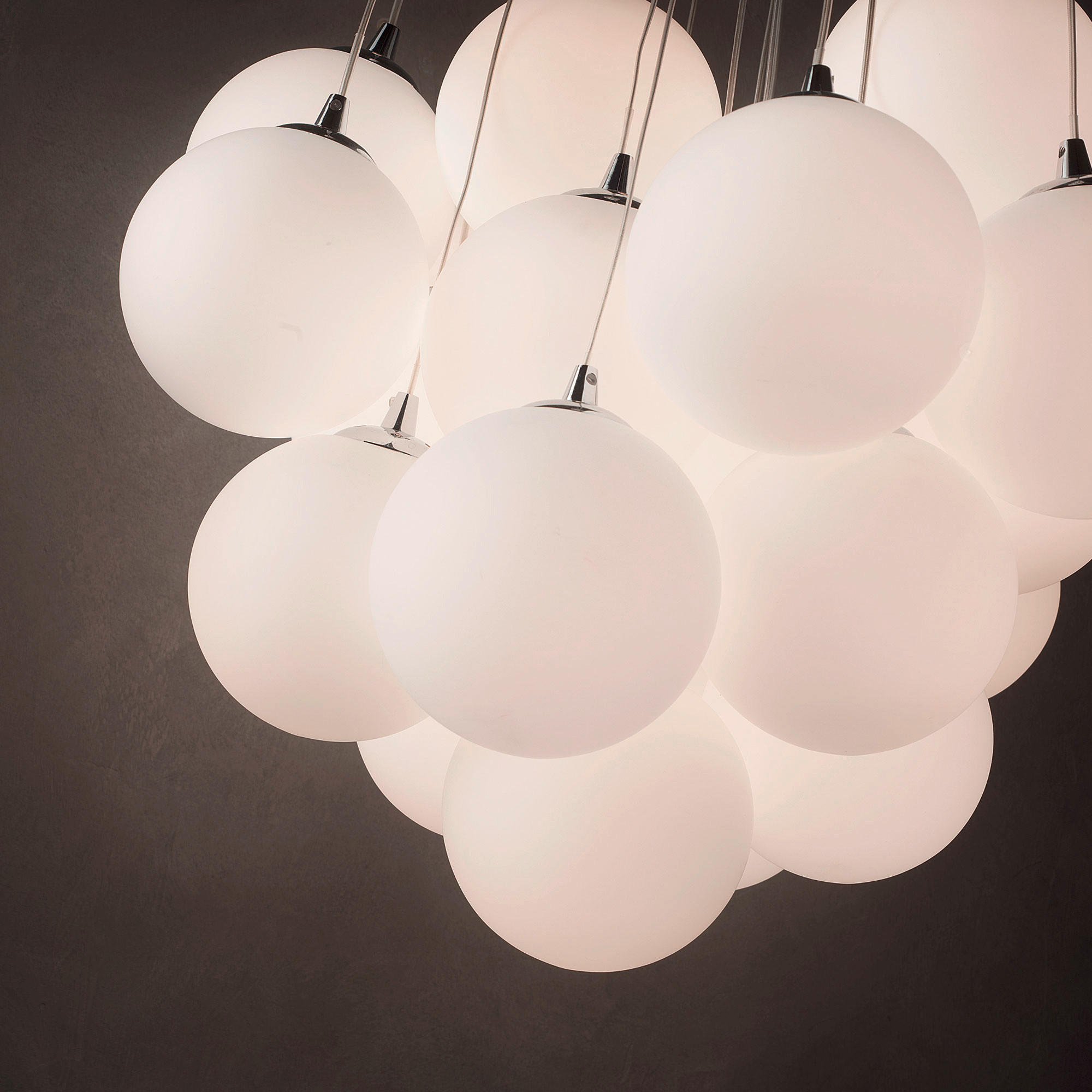 HÄNGELEUCHTE Mapa Plus 80/43-130 cm   - Weiß, Basics, Glas (80/43-130cm) - Ideal Lux