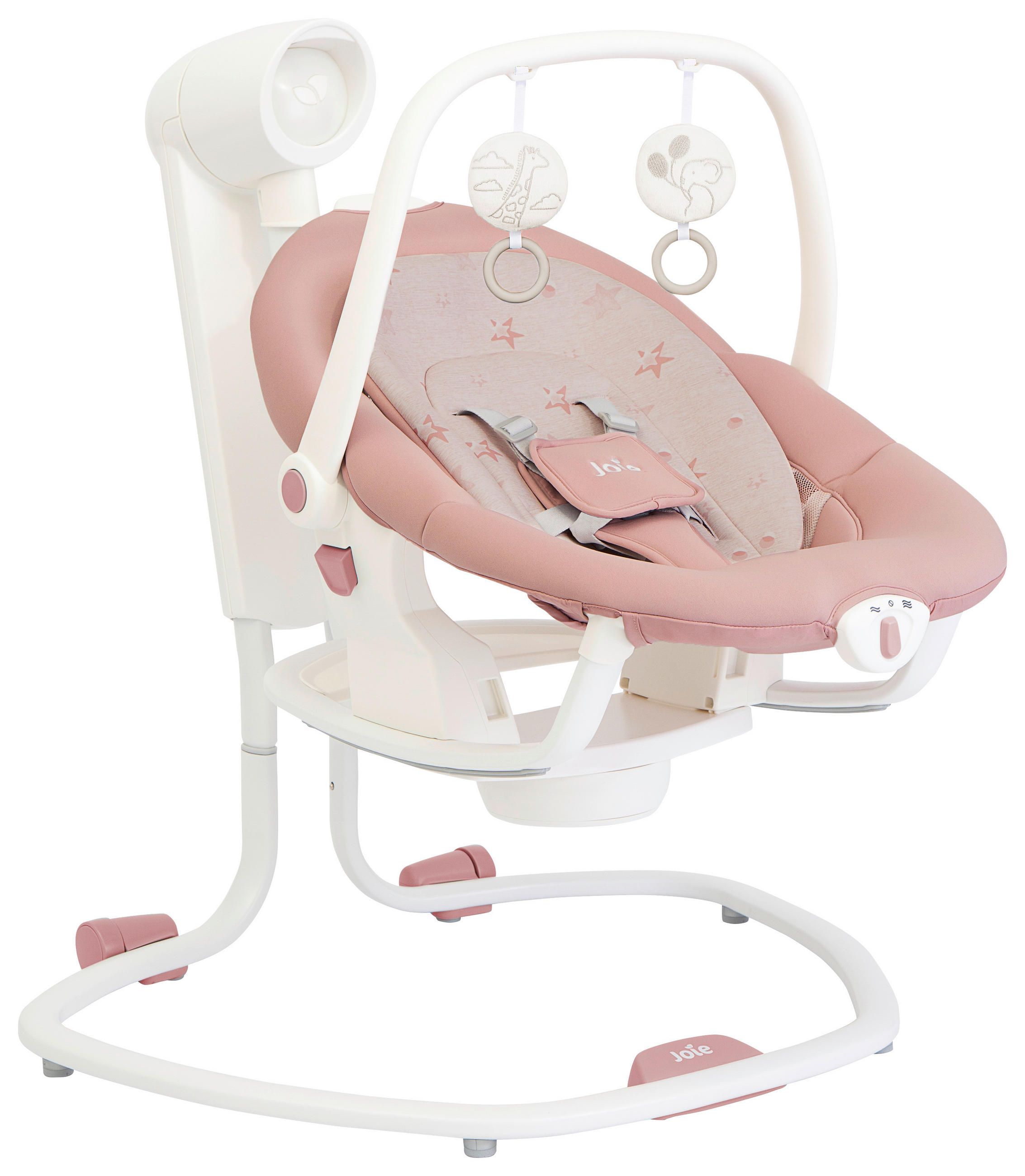 SCHAUKELWIPPE Serina 2in1 Weiß   - Hellrosa/Altrosa, Basics, Kunststoff/Metall (69/83/85cm) - Joie