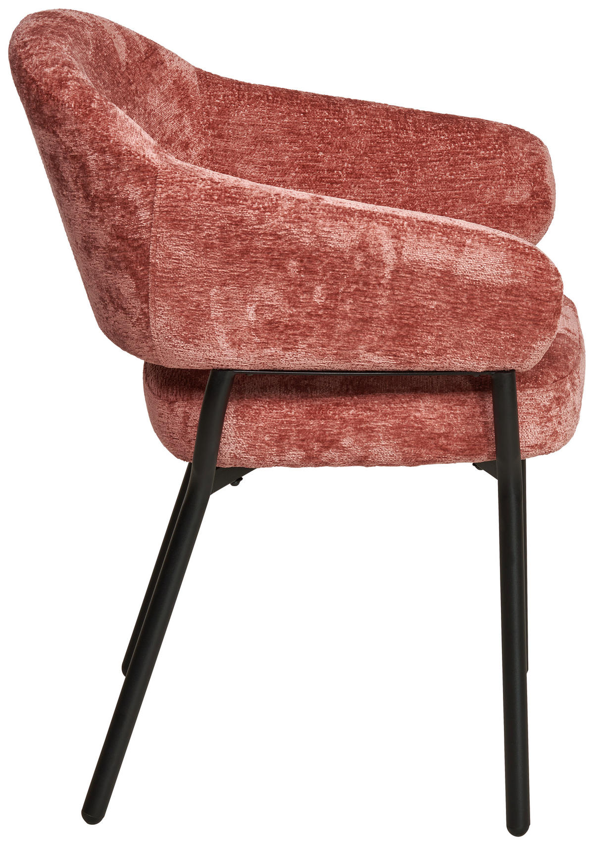 ARMLEHNSTUHL  in Eisen Mikrofaser  - Pink/Schwarz, KONVENTIONELL, Holz/Textil (60/80/62cm) - MID.YOU