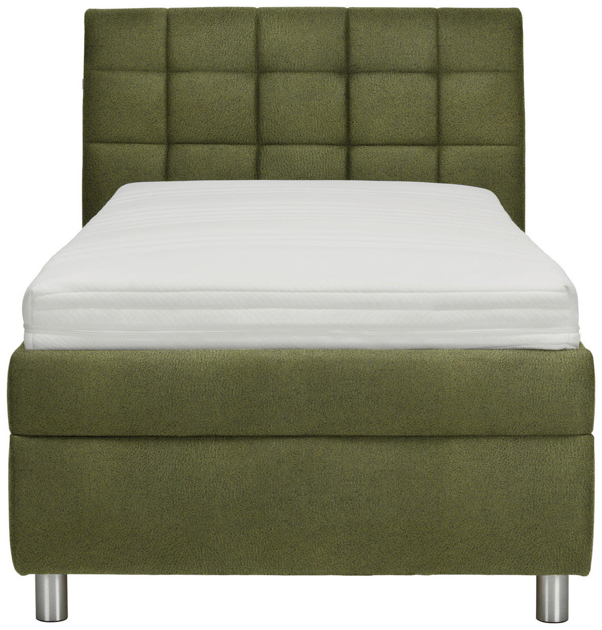 POLSTERBETT Matratze, Lattenrost Olivgrün 140/200 cm  - Silberfarben/Weiß, KONVENTIONELL, Holz/Textil (140/200cm) - Esposa