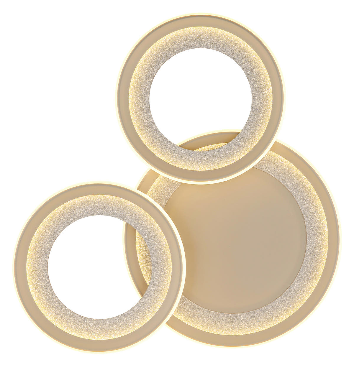 LED-DECKENLEUCHTE Glitra 62,5/60,5/11 cm  - Sandfarben/Silberfarben, Design, Kunststoff/Metall (62,5/60,5/11cm) - Globo