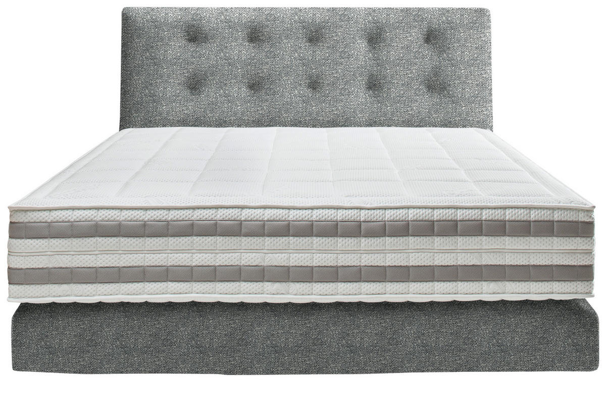 BOXSPRINGBETT 160/200 cm  in Grau  - Grau, Konventionell, Holz/Textil (160/200cm) - Dieter Knoll