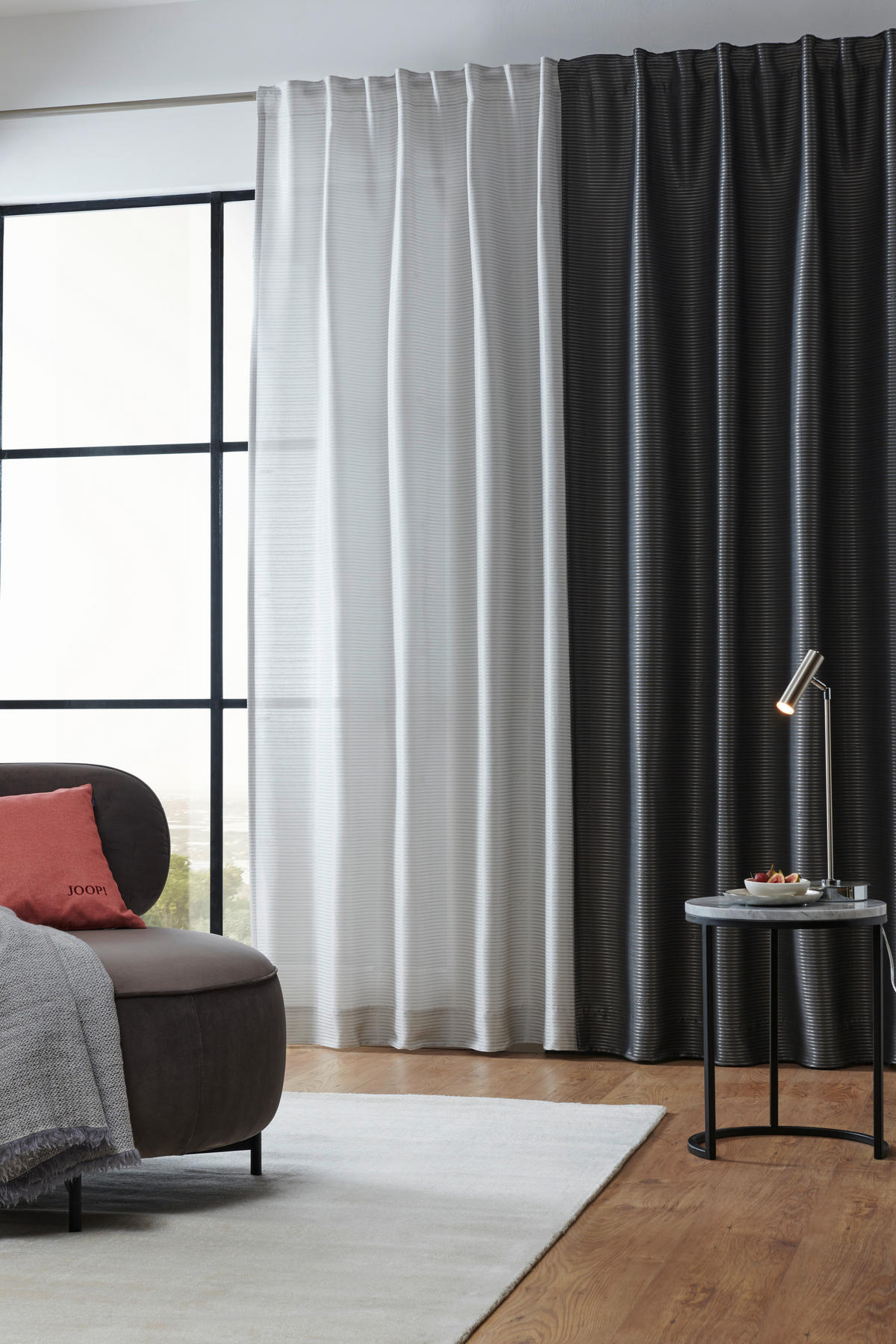 GOTOVA ZAVESA srebrna  130/250 cm  - srebrna, Dizajnerski, tekstil (130/250cm) - Joop!