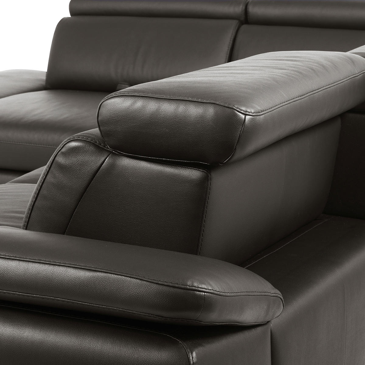 ECKSOFA  in Lederlook Echtleder Dunkelbraun  220/274 cm  - Dunkelbraun/Schwarz, Design, Leder/Textil (220/274cm) - Livetastic