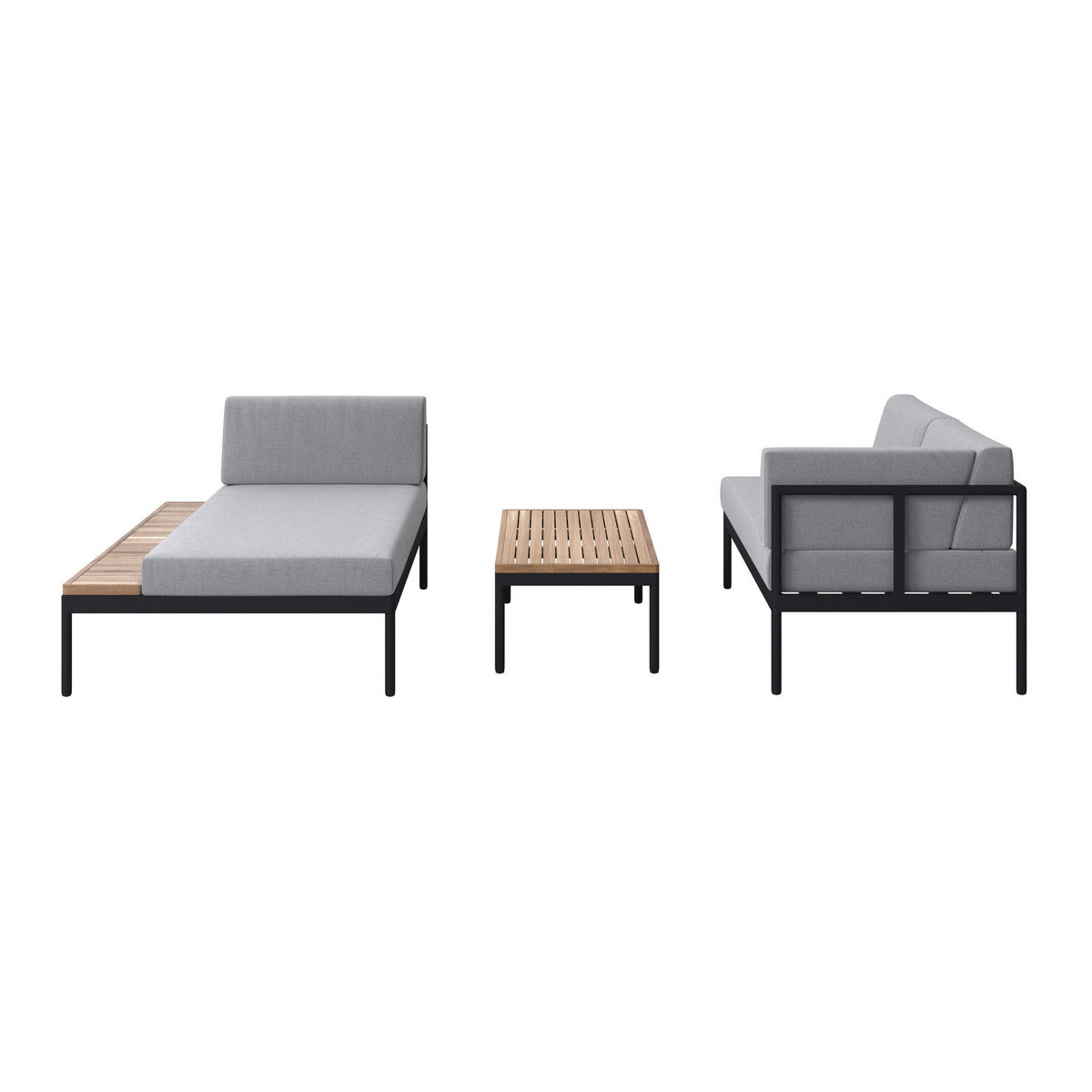LOUNGE GARNITURA   drvo, metal, tekstil  siva, boje bagrema    - siva/boje bagrema, Moderno, drvo/metal (149/99cm) - Ambia Garden