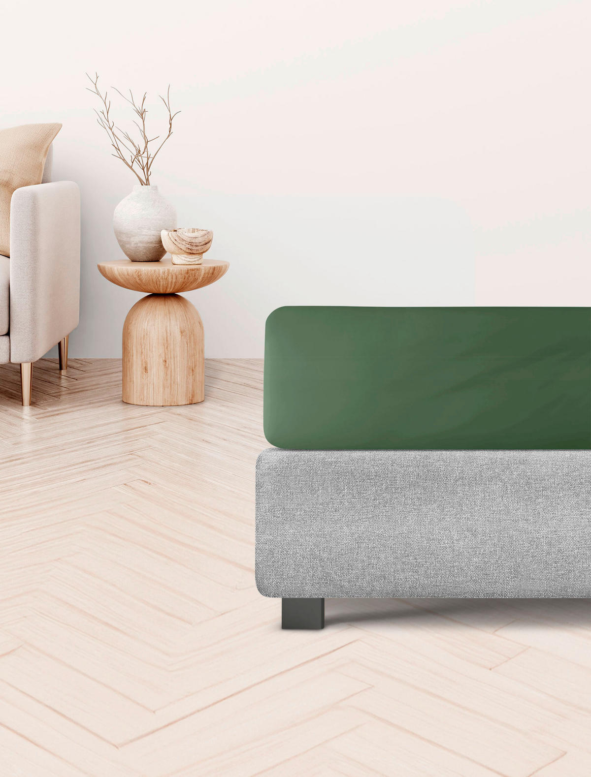 SPANNBETTTUCH Jersey  - Grün, KONVENTIONELL, Textil (180-200/200cm) - Irisette