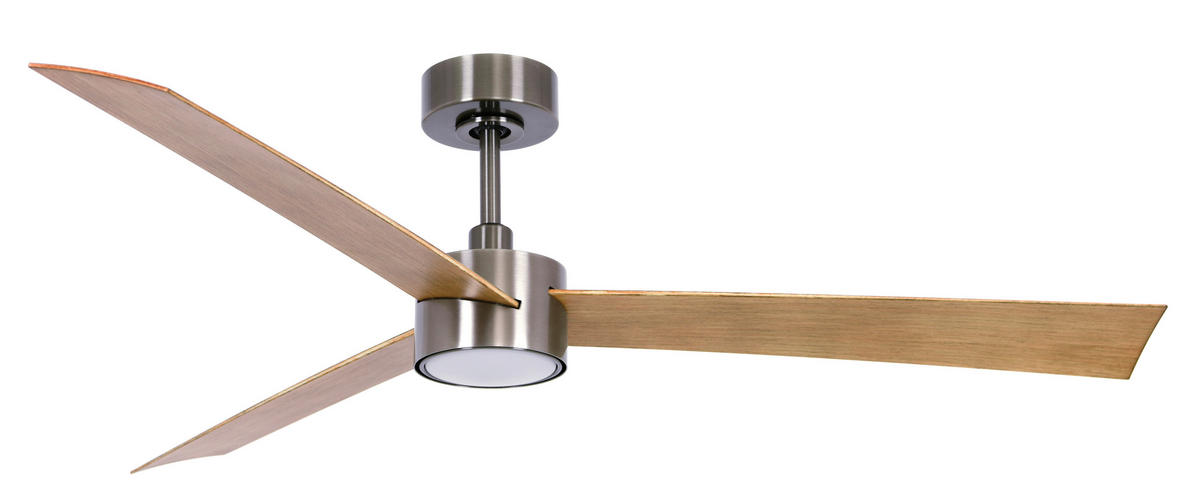 DECKENVENTILATOR   132 cm   - Teakfarben/Nickelfarben, Trend, Kunststoff/Metall (132cm) - P & B