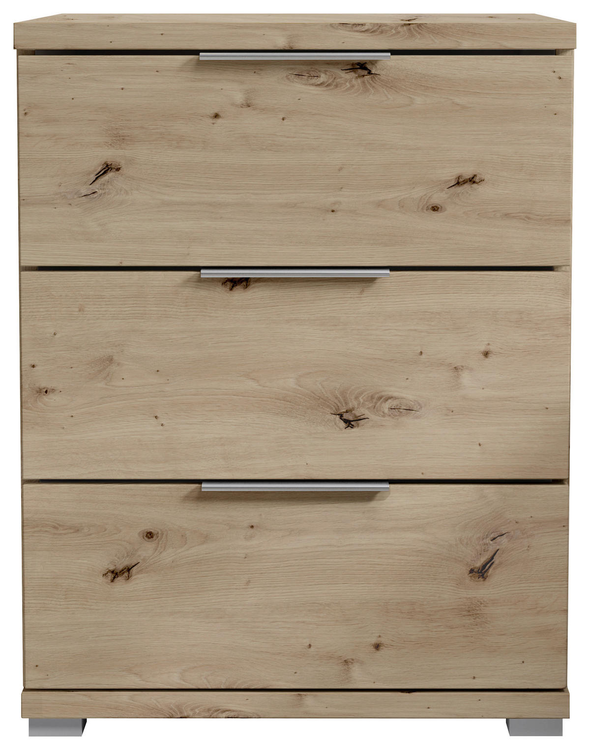 NOČNA OMARICA, hrast artisan  - barve aluminija/hrast artisan, Konvencionalno, umetna masa/leseni material (46/61/42cm) - Boxxx