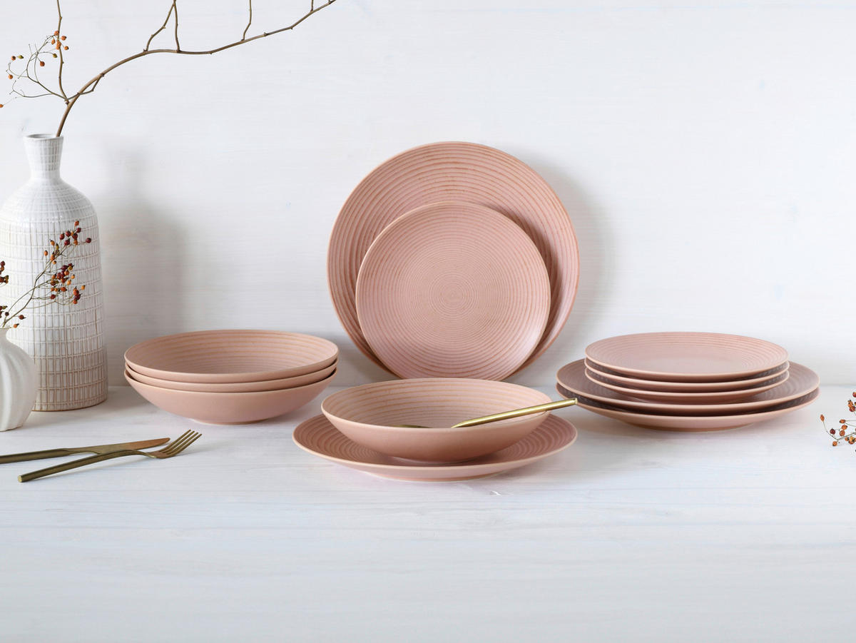 JÍDELNÍ SOUPRAVA, kamenina - růžová, Basics, keramika - Creatable