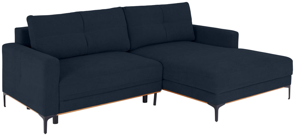 ECKSOFA Royalblau  - Royalblau/Schwarz, MODERN, Textil/Metall (238/162cm) - Ondega