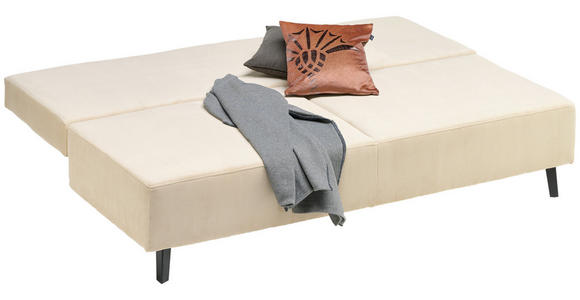 SCHLAFSOFA in Cord Beige - Beige/Schwarz, Design, Textil/Metall (193/85/88cm) - Novel