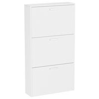 SCHUHSCHRANK Weiß  - Silberfarben/Weiß, Design, Holzwerkstoff/Kunststoff (50/108/17cm) - MID.YOU