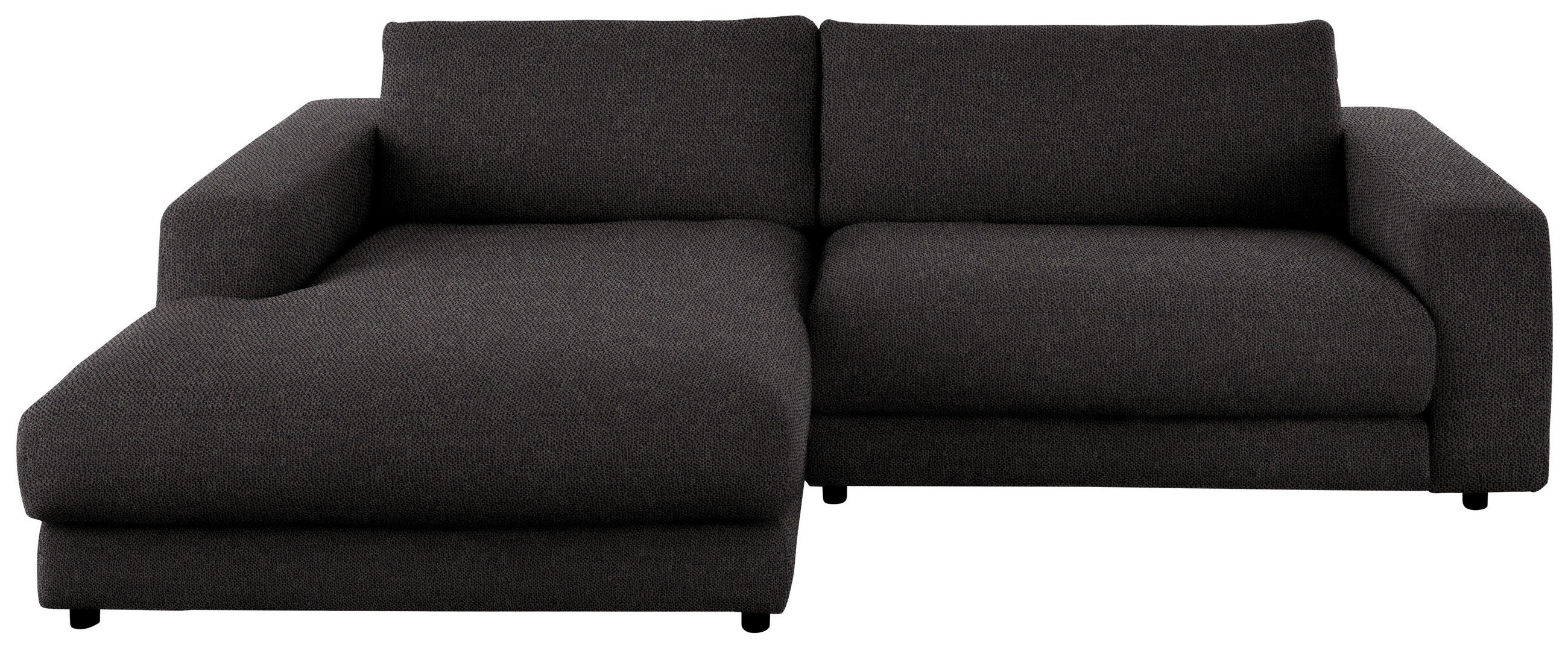 ECKSOFA in Flachgewebe Schwarz  - Schwarz, Design, Kunststoff/Textil (190/270cm) - Lomoco