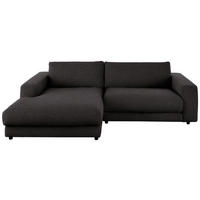 ECKSOFA in Flachgewebe Schwarz  - Schwarz, Design, Kunststoff/Textil (190/270cm) - Lomoco