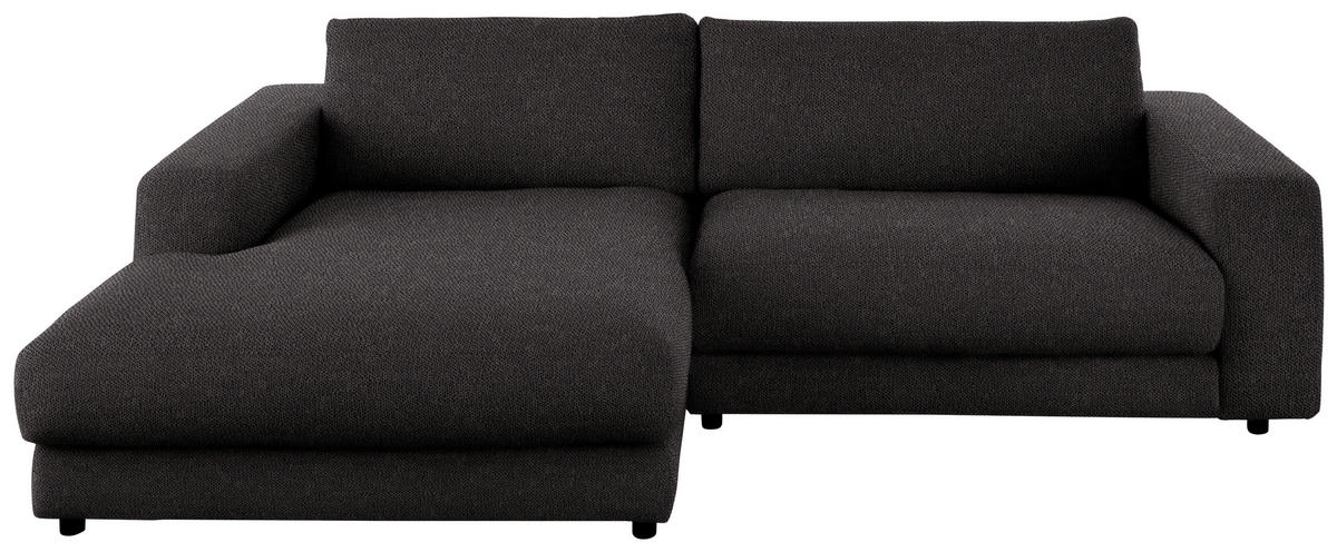 ECKSOFA in Flachgewebe Schwarz  - Schwarz, Design, Kunststoff/Textil (190/270cm) - Lomoco