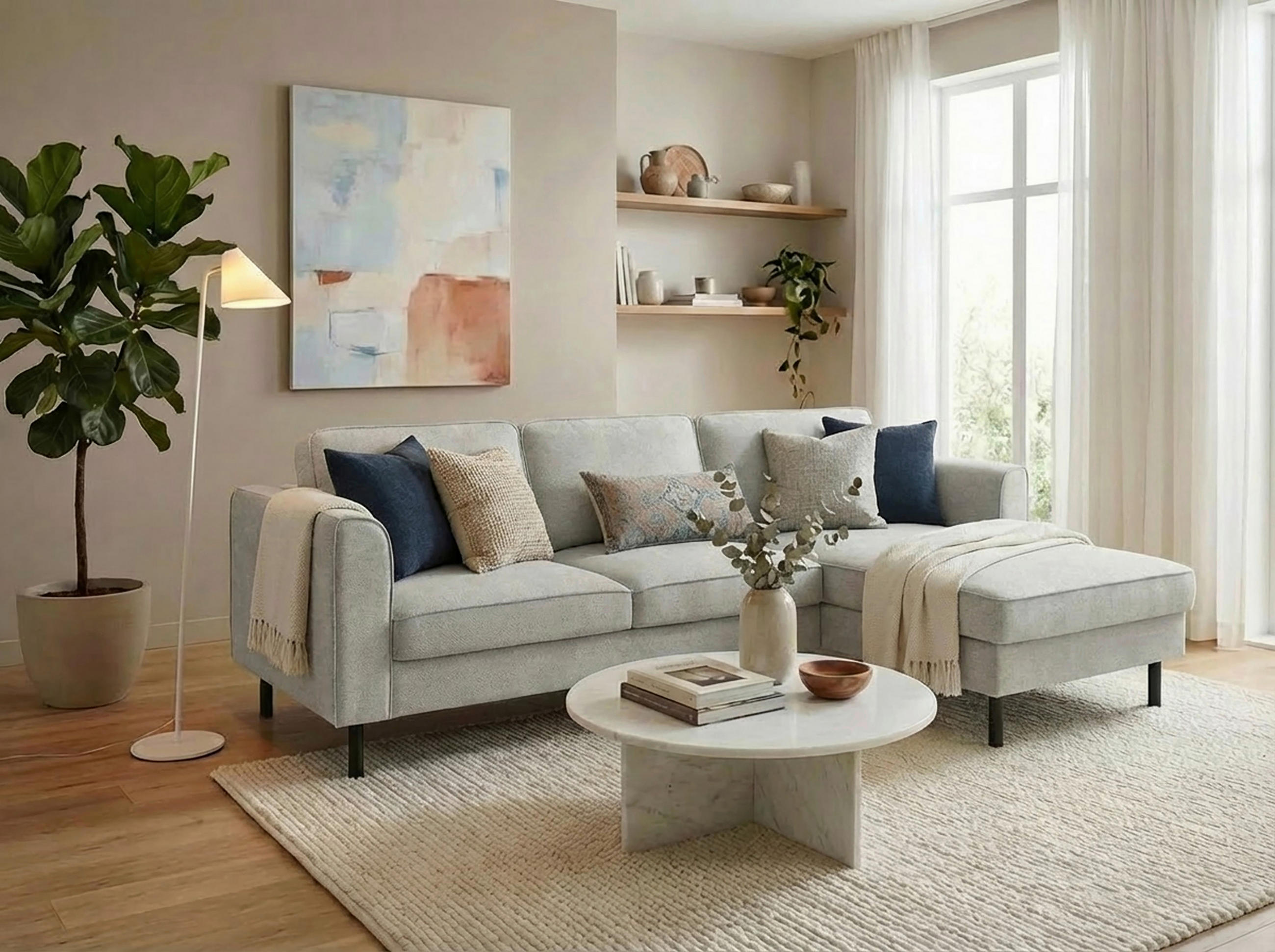 Trendmanufaktur Eckschlafsofa Weiß 232x161 cm