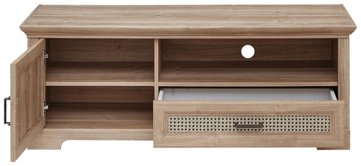 TV-RACK 143/54/51 cm  - Eichefarben, Design, Holzwerkstoff/Metall (143/54/51cm) - MID.YOU