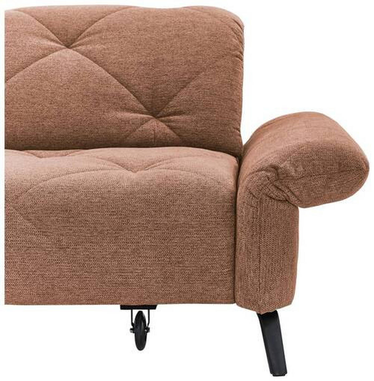 ECKSOFA in Webstoff Kupferfarben  - Schwarz/Kupferfarben, Design, Textil/Metall (173/244cm) - Moderano
