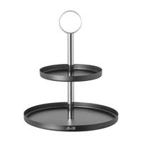 ETAGERE 2-stöckig - Silberfarben/Schwarz, Basics, Metall (27/34cm) - Fink