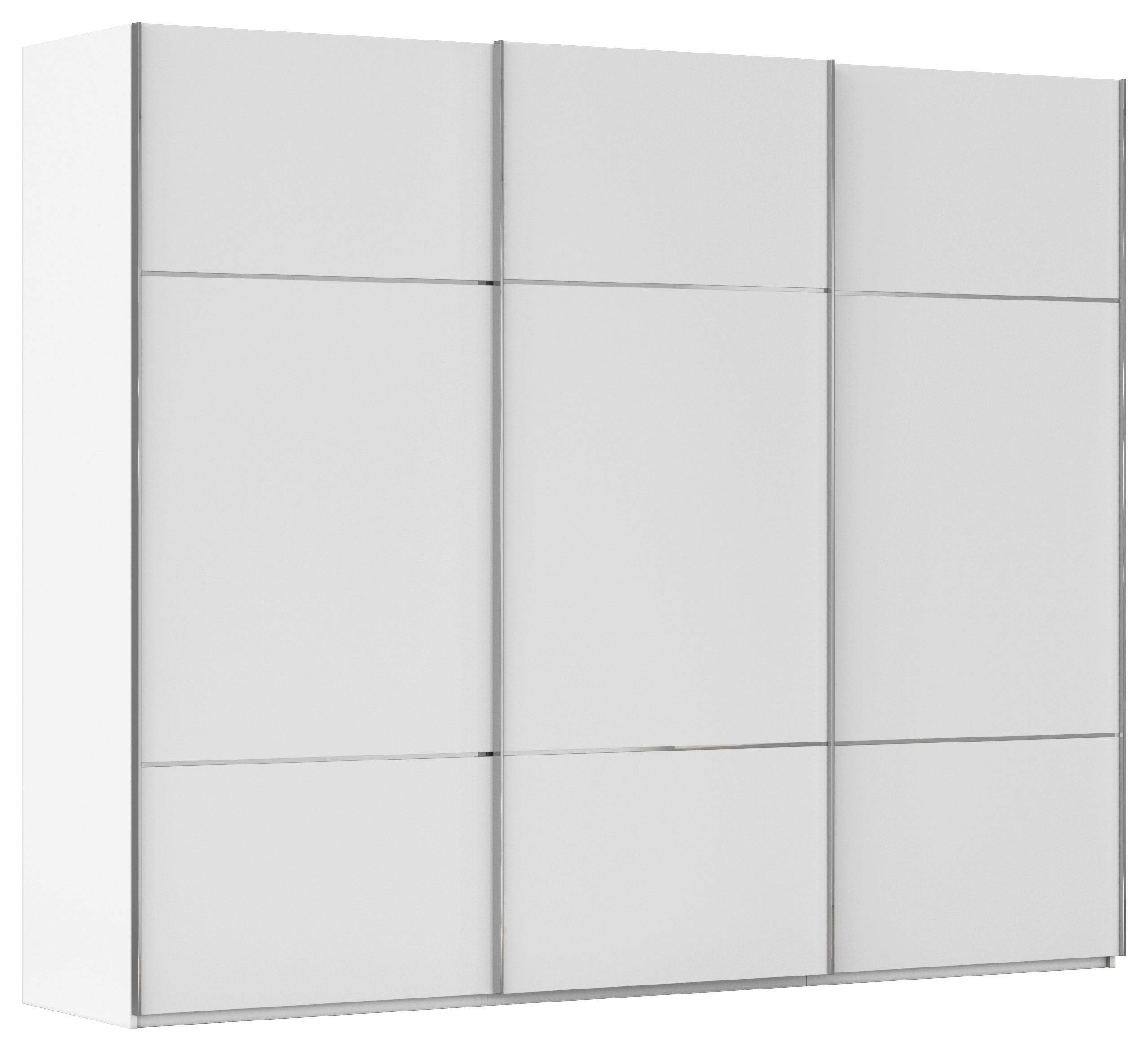 SCHWEBETÜRENSCHRANK 301/223/68 cm 3-türig Weiß  - Chromfarben/Weiß, KONVENTIONELL, Holzwerkstoff/Metall (301/223/68cm) - Novel