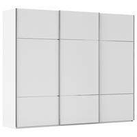 SCHWEBETÜRENSCHRANK 301/223/68 cm 3-türig Weiß  - Chromfarben/Weiß, KONVENTIONELL, Holzwerkstoff/Metall (301/223/68cm) - Novel