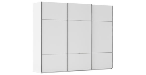 SCHWEBETÜRENSCHRANK  in Weiß  - Chromfarben/Weiß, KONVENTIONELL, Holzwerkstoff/Metall (242/223/68cm) - Novel
