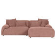 ECKSOFA  in Flachgewebe Altrosa  274/174 cm  - Schwarz/Altrosa, KONVENTIONELL, Kunststoff/Textil (274/174cm) - Carryhome