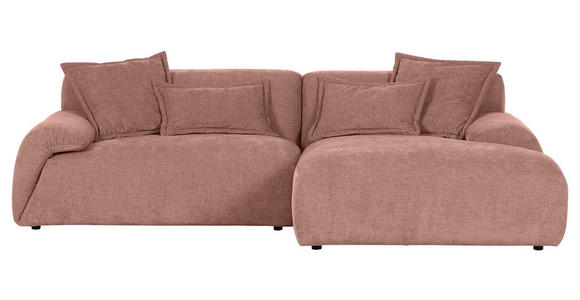 ECKSOFA  in Flachgewebe Altrosa  274/174 cm  - Schwarz/Altrosa, KONVENTIONELL, Kunststoff/Textil (274/174cm) - Carryhome