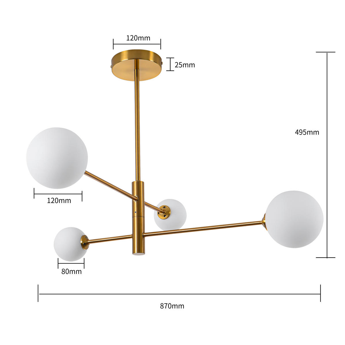 ZÁVĚSNÉ SVÍTIDLO, 87/49,5 cm  - barvy zlata, Design, kov (87/49,5cm)