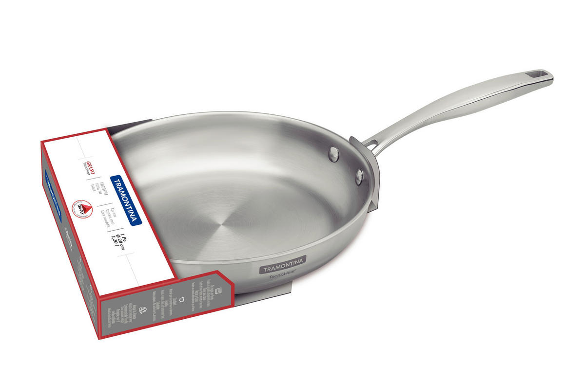 BRATPFANNE GRANO 20 cm  - Edelstahlfarben, Basics, Metall (20cm)
