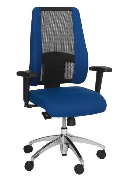 DREHSTUHL  in Webstoff, Netz Blau, Schwarz  - Blau/Schwarz, Basics, Kunststoff/Textil (50/83-95/46cm) - Topstar