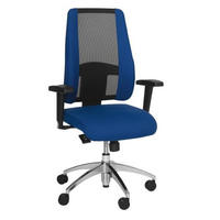 DREHSTUHL  in Webstoff, Netz Blau, Schwarz  - Blau/Schwarz, Basics, Kunststoff/Textil (50/83-95/46cm) - Topstar