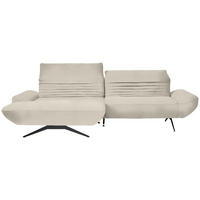 ECKSOFA  in Teddystoff Creme  170-195/280 cm  - Creme/Schwarz, Design, Textil/Metall (170-195/280cm) - Dieter Knoll