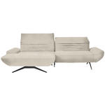 ECKSOFA  in Teddystoff Creme  170-195/280 cm  - Creme/Schwarz, Design, Textil/Metall (170-195/280cm) - Dieter Knoll