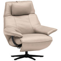 RELAXSESSEL in Leder Creme  - Creme/Schwarz, Design, Leder/Metall (92/79/82cm) - Dieter Knoll
