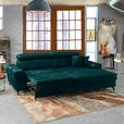 ECKSOFA in Velours Petrol  - Petrol/Schwarz, Design, Textil/Metall (267/181cm) - Carryhome