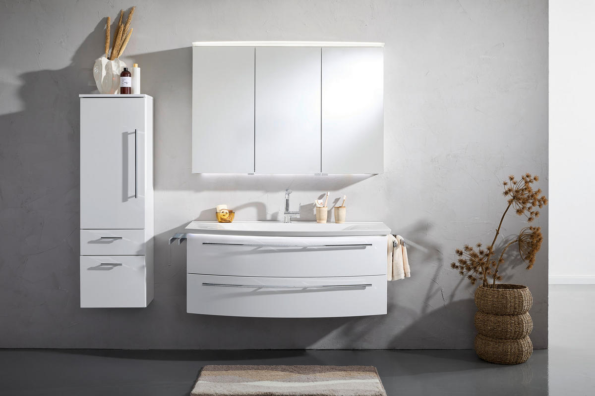 BADEZIMMER  in 120 cm  - Weiß, Design, Holzwerkstoff/Stein (120cm) - Dieter Knoll
