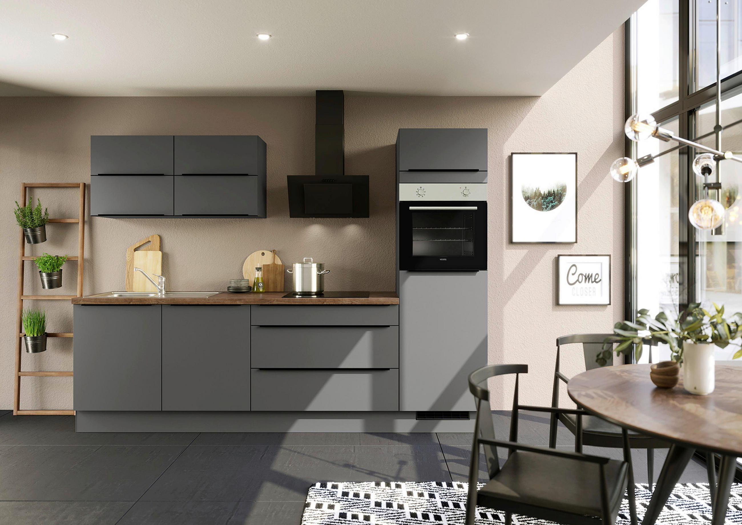 Thumbnail - Impuls Küchenleerblock IP 3150, Graphit, Metall, 3 Schublade(n) Schubladen, nur wie online abgebildet bestellbar, 280 cm...