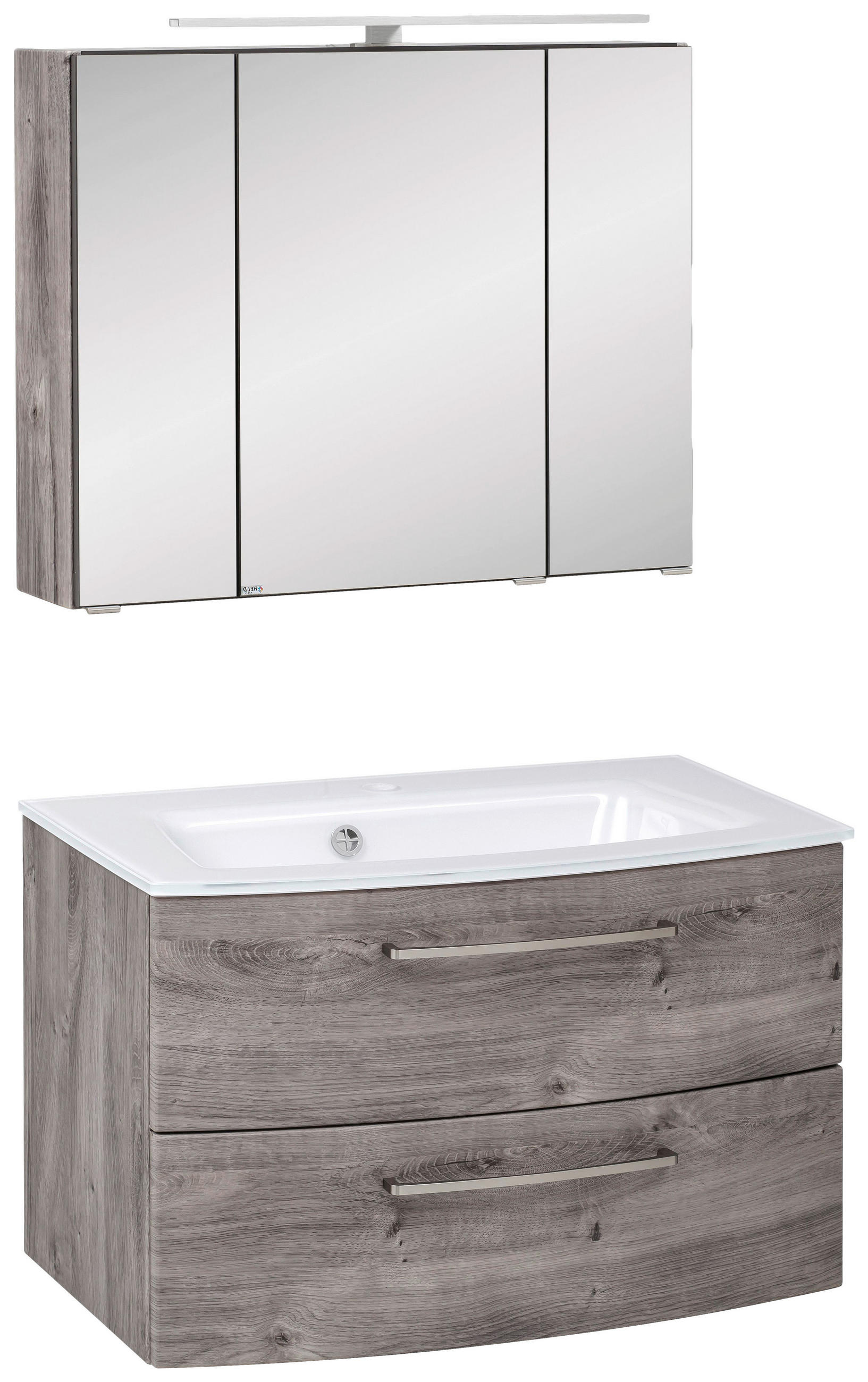 BADRUM 80 cm  - vit/grå, Klassisk, trämaterial/glas (80cm) - Held